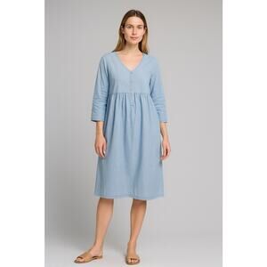 Embellish Chambray Dress NWT Small Babydoll Casual Boho CottageCore Posh Indie